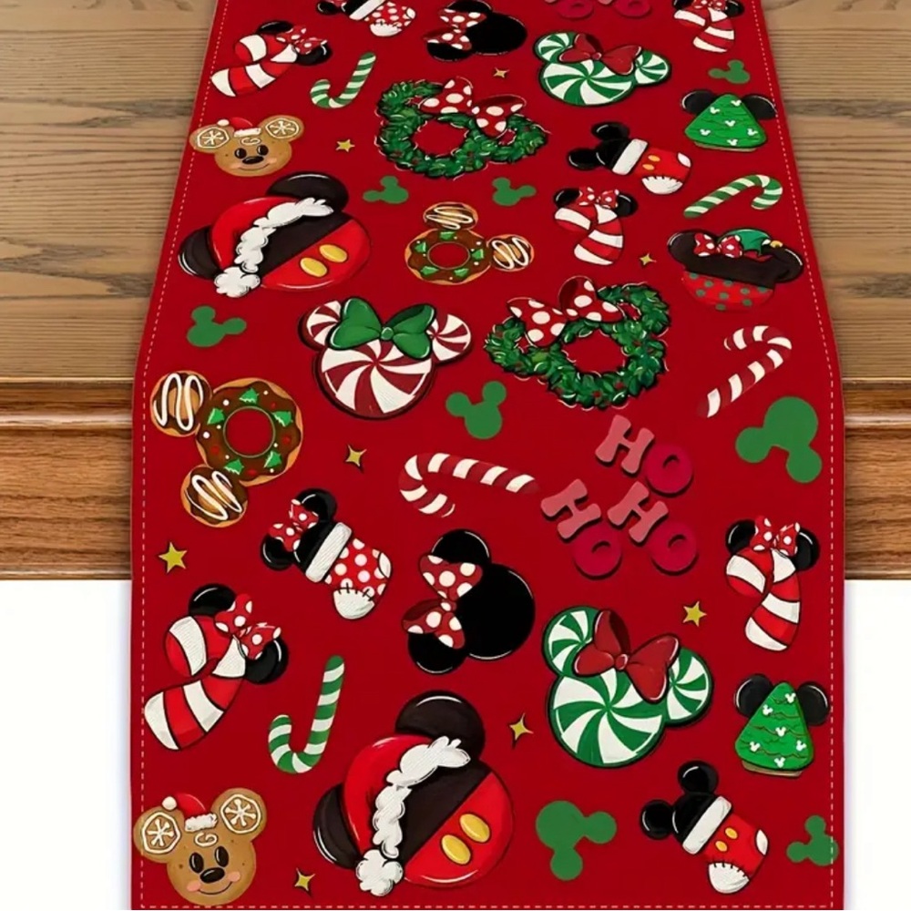 13x72 Disney Hidden Mickey Mouse ears Christmas  Table runner mantel scarf new